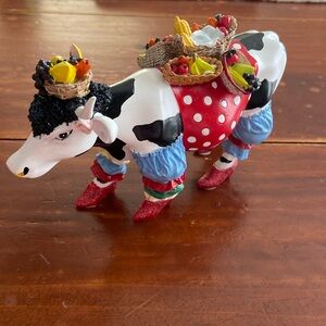 COW PARADE "TROPICOWL" Tropicana Fruit Cow FIGURINE #7703 damaged